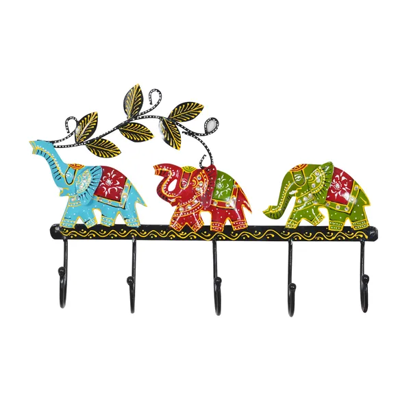 Multicolour_Multi_Elephant_Key_Hanger
