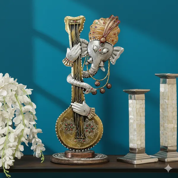 Multicolour_Lord_Ganesha_With_Guitar_Metal_Table_Decor_Showpiece