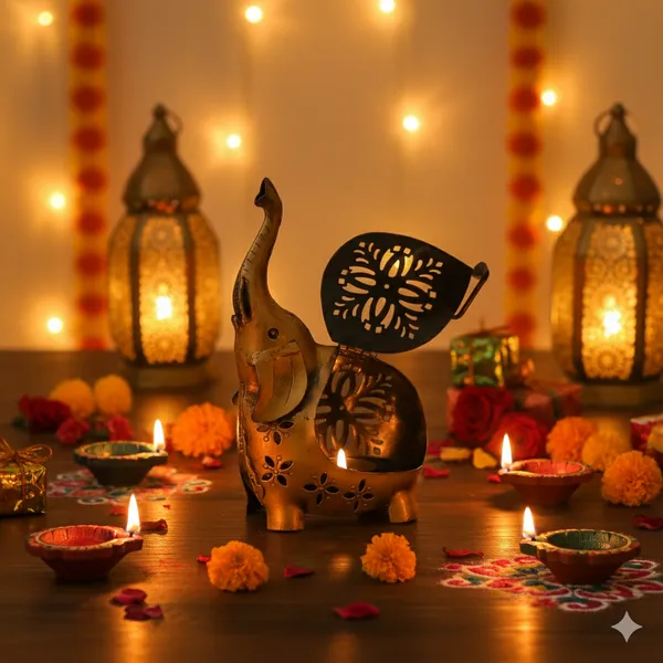 Multicolour_Metal_Elephant_Tealight_Candle_Holder_And_Showpiece