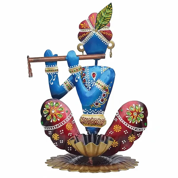 Multicolour_Lord_Krishna_Candle_Holder_Metal_Table_Decor_Showpiece