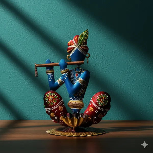 Multicolour_Lord_Krishna_Candle_Holder_Metal_Table_Decor_Showpiece