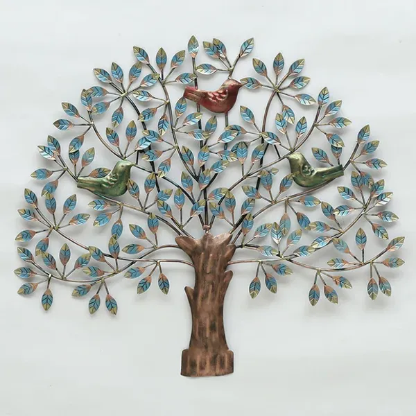 Multicolour_Blue_Bird_Tree_Metal_Wall_Decor