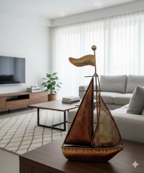 Multicolour_Boat_Showpiece_For_Table_Decor_Cum_T_Light_Holder