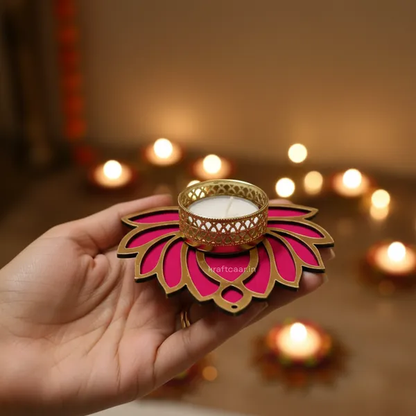 Set_of_6_Lotus_Rangoli_Candles_Holder_|_Diya_Holder