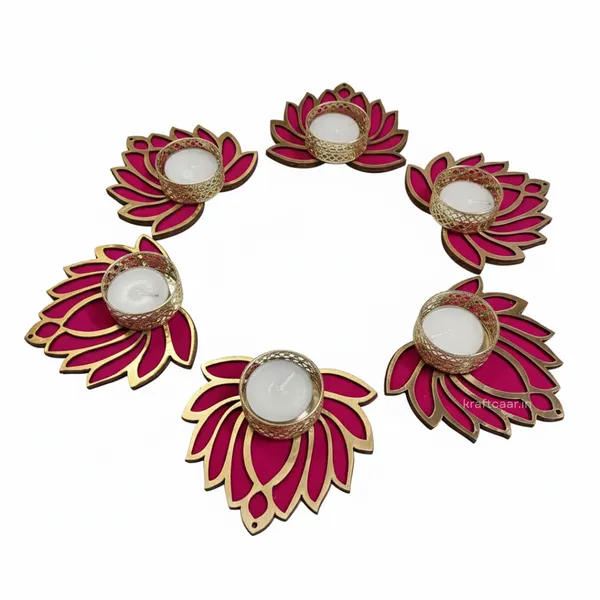 Set_of_6_Lotus_Rangoli_Candles_Holder_|_Diya_Holder