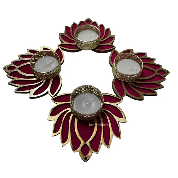 Set_of_4_Lotus_Rangoli_Candles_Holder_|_Diya_Holder