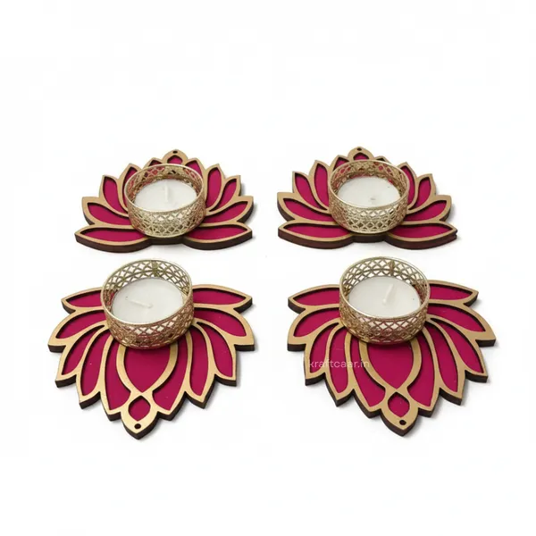 Set_of_4_Lotus_Rangoli_Candles_Holder_|_Diya_Holder