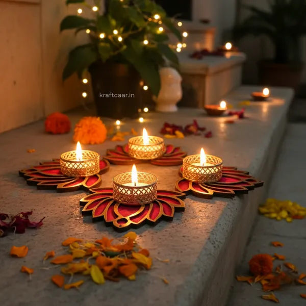 Set_of_4_Lotus_Rangoli_Candles_Holder_|_Diya_Holder