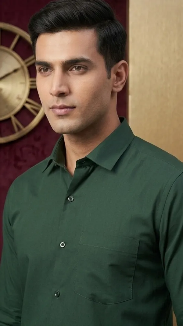 Blue_And_Green_Cotton_Slim_Fit_Formal_Shirt_For_Men_|_Pack_Of_2