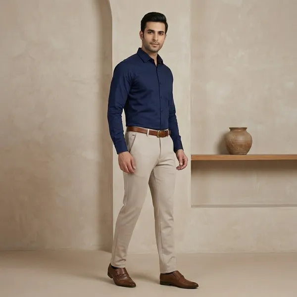 Beige_Cotton_Slim_Fit_Casual_Trousers_For_Men