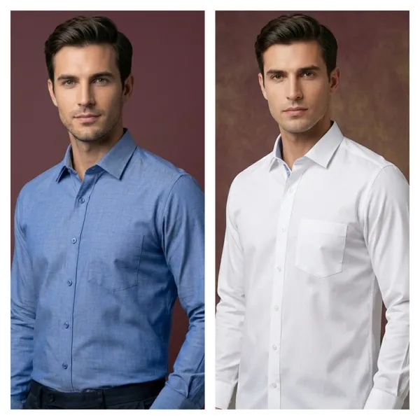 Blue_And_White_Cotton_Slim_Fit_Formal_Shirt_For_Men_|_Pack_Of_2