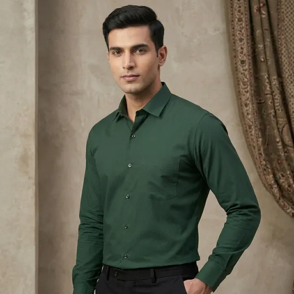 Blue_And_Green_Cotton_Slim_Fit_Formal_Shirt_For_Men_|_Pack_Of_2
