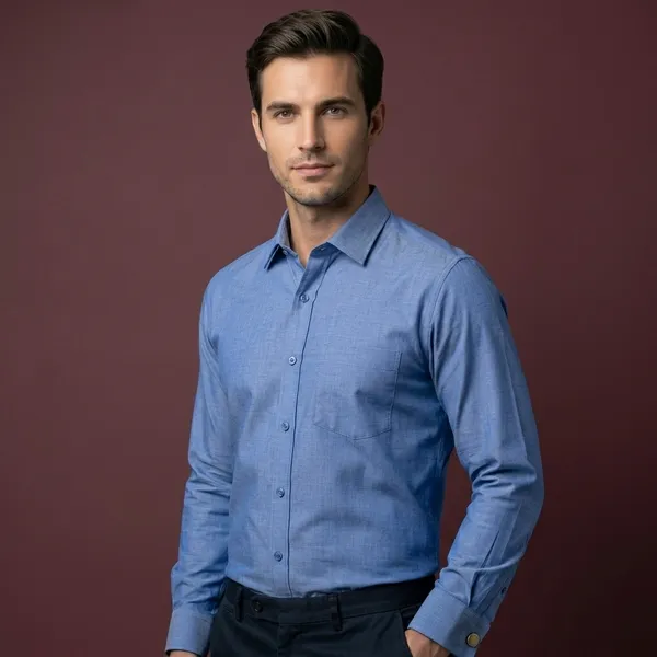 Blue_And_White_Cotton_Slim_Fit_Formal_Shirt_For_Men_|_Pack_Of_2