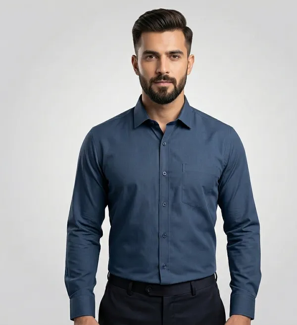 Teal_Blue_And_White_Cotton_Regular_Fit_Full_Sleeve_Formal_Shirt_For_Men_|_Pack_Of_2