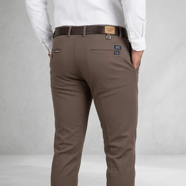 Grey_And_Brown_Cotton_Slim_Fit_Casual_Trousers_For_Men_|_Pack_Of_2