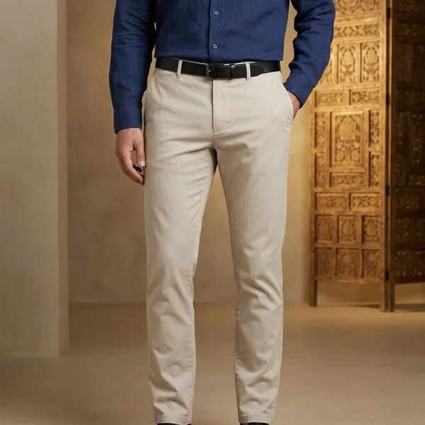 Beige_Cotton_Slim_Fit_Chino_Trousers_For_Men
