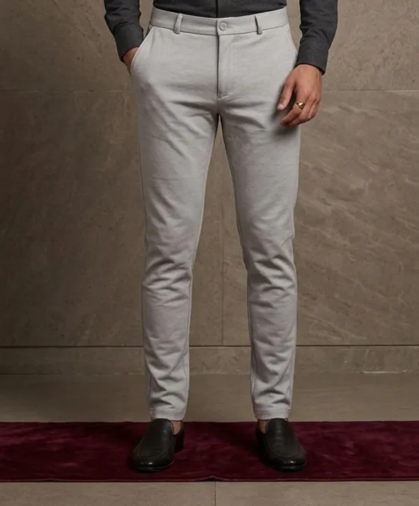 Grey_And_Brown_Cotton_Slim_Fit_Casual_Trousers_For_Men_|_Pack_Of_2