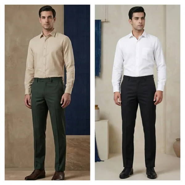 Green_And_Black_Cotton_Trousers_For_Men_|_Pack_Of_2