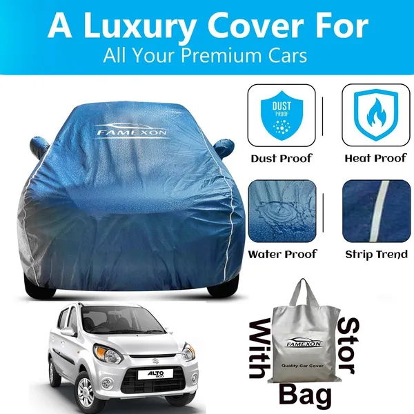 Famexon Blue Waterproof Elastic Car Cover For Maruti Suzuki Alto