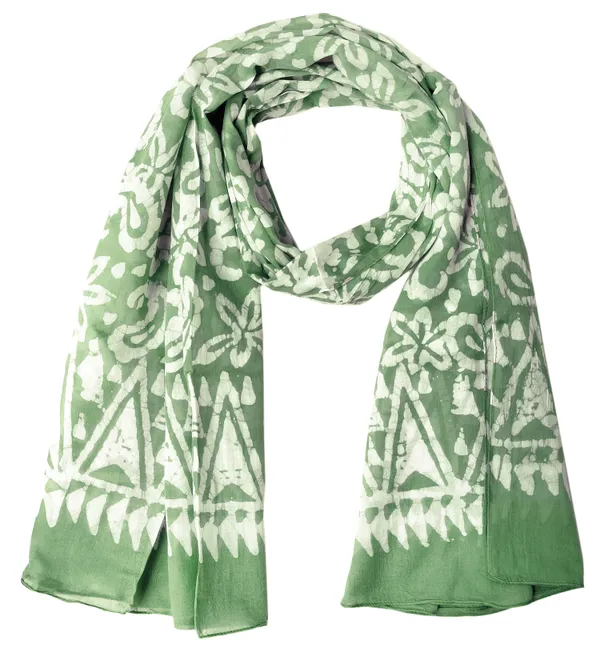 Olive_Green_&_White_Floral_Paisley_Batik_Print_Cotton_Stole_(100x180_cm)