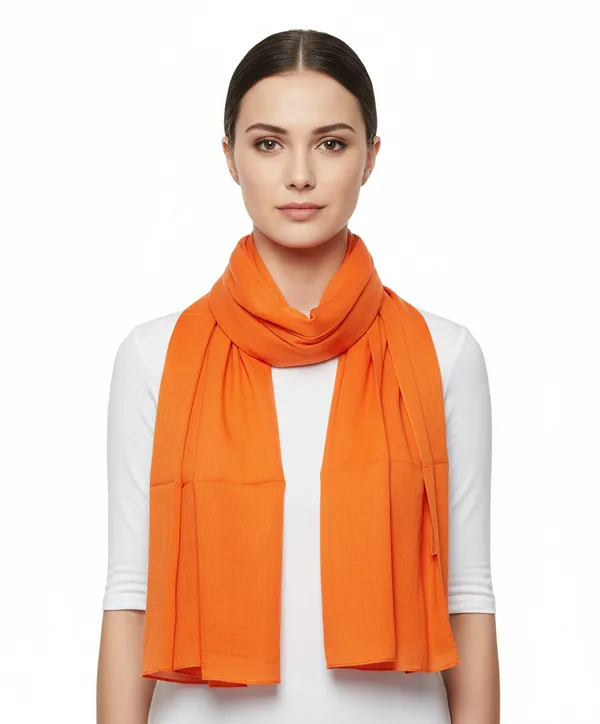 Solid_Orange_Kesariya_Cotton_Blend_Women's_Scarf_(100x180_cm)