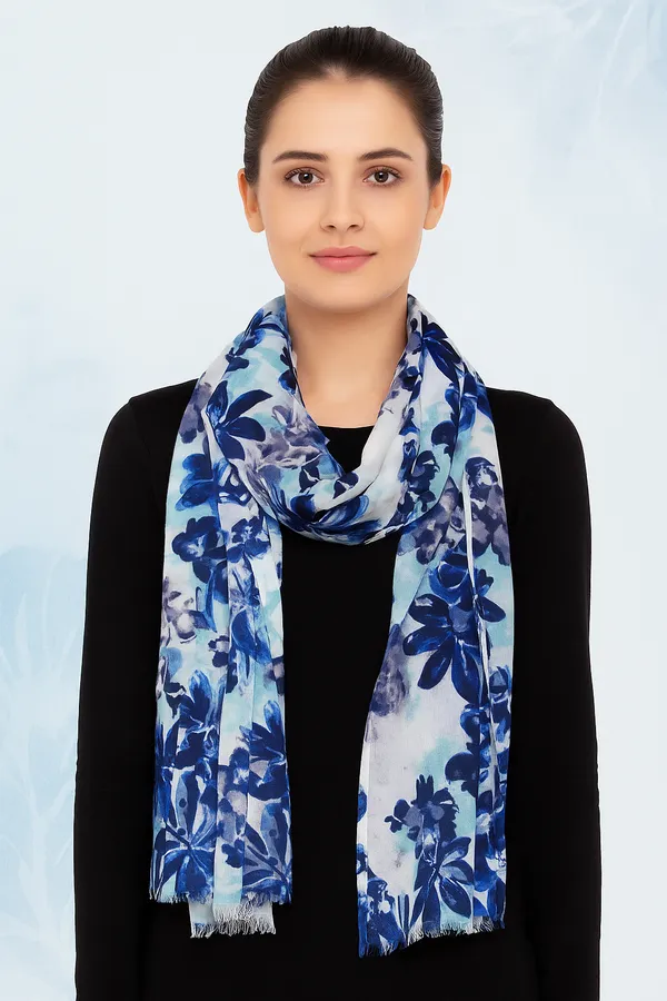Botanical_Floral_Print_Viscose_Blend_Women's_Scarf_(70x180_cm)