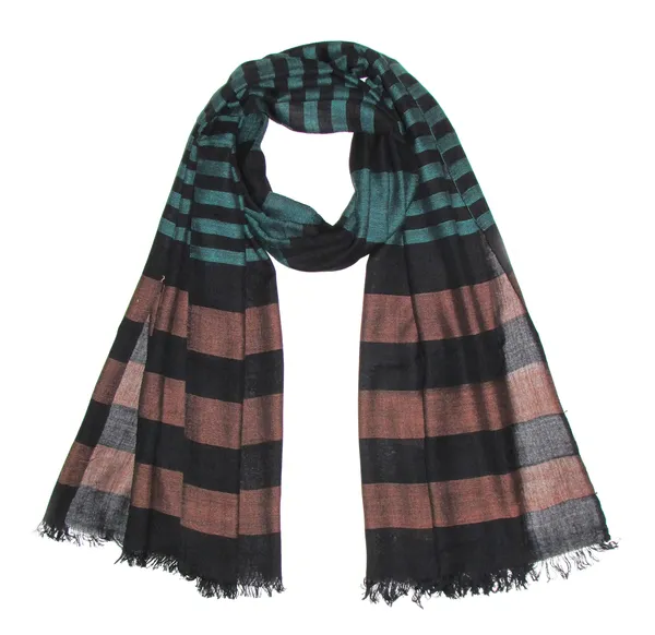 Green,_Brown_&_Black_Ethnic_Stripes_Unisex_Viscose_Winter_Scarf_(70x180_cm)