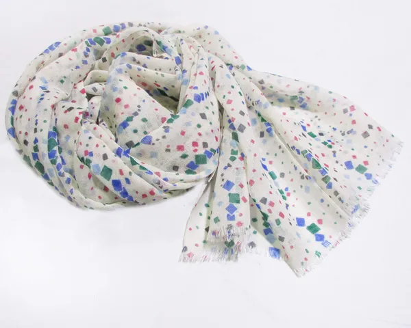 White_Multi_Geometric_Printed_Soft_Poly_Wool_Winter_Stole_(70x180_cm)