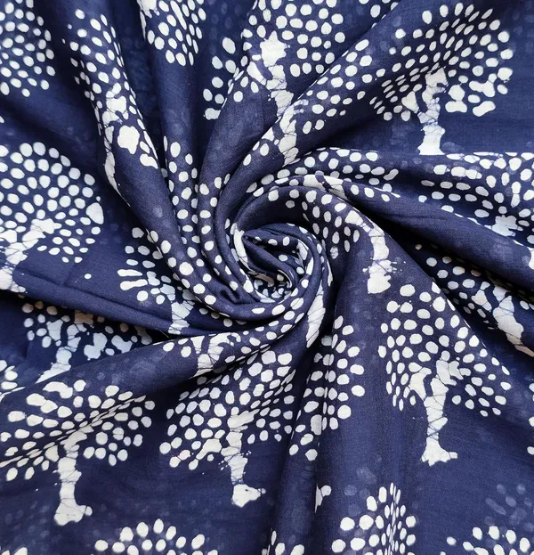 Peacock_Blue_&_White_Hand_Batik_Print_Cotton_Blend_Stole_(100x180_cm)