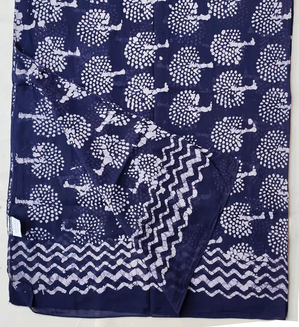 Peacock_Blue_&_White_Hand_Batik_Print_Cotton_Blend_Stole_(100x180_cm)