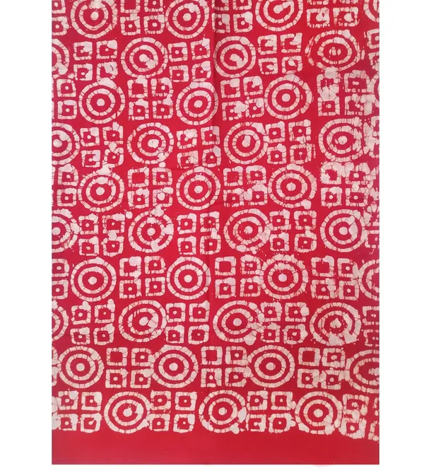 Red_&_White_Hand_Batik_Print_Cotton_Blend_Women's_Stole_(100x180_cm)