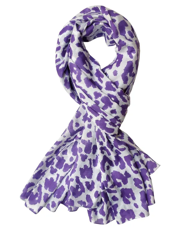 Purple_&_White_Leopard_Print_Rayon_Blend_Women's_Scarf_(100x180_cm)