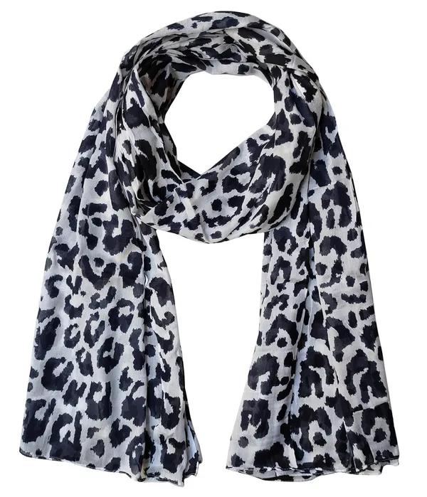 White_&_Black_Rayon_Blend_Women's_Scarf_(70x180_cm)
