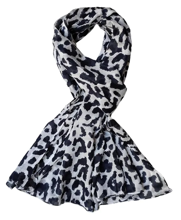 White_&_Black_Rayon_Blend_Women's_Scarf_(70x180_cm)