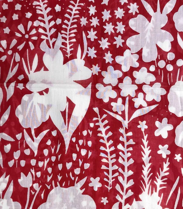 Jungle_Leaves_Red_&_White_Cotton_Women's_Scarf_(70x180_cm)