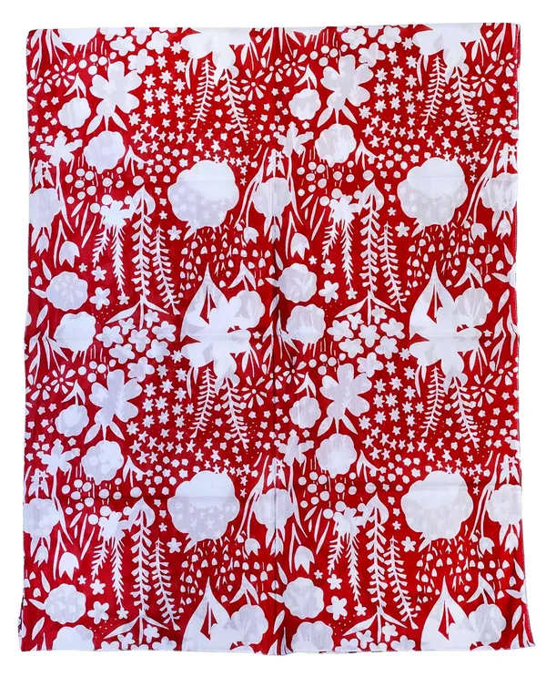 Jungle_Leaves_Red_&_White_Cotton_Women's_Scarf_(70x180_cm)
