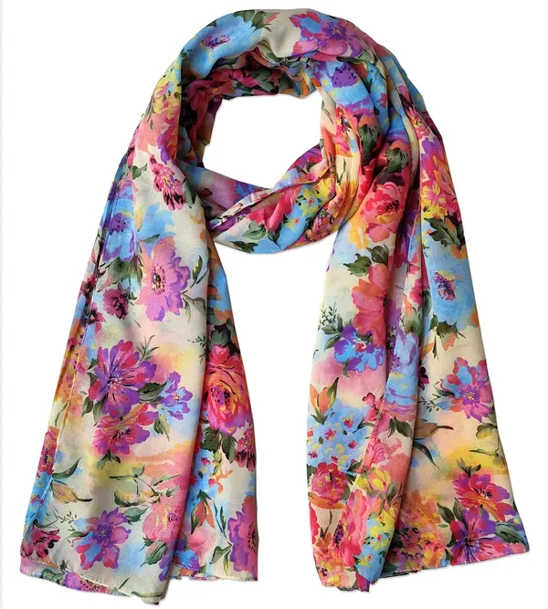 Yellow_&_Pink_Multi_Poly_Cotton_Women's_Scarf_(70x180_cm)