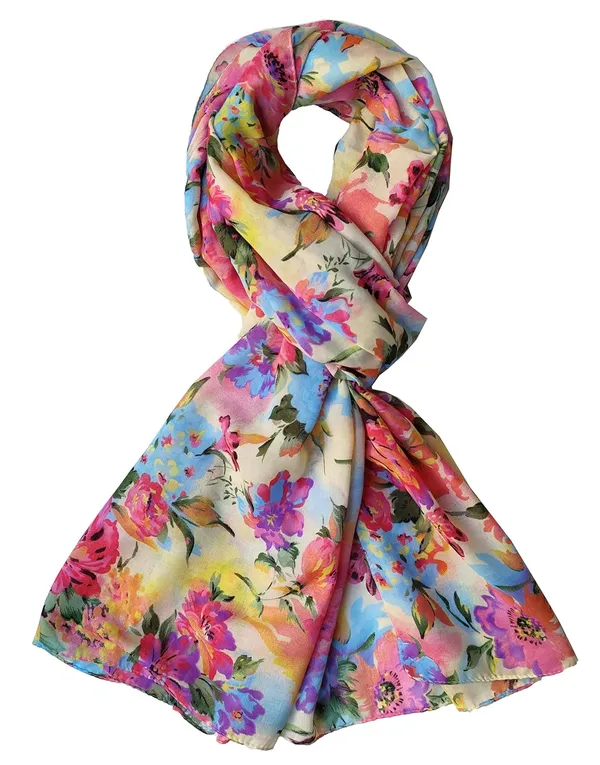 Yellow_&_Pink_Multi_Poly_Cotton_Women's_Scarf_(70x180_cm)