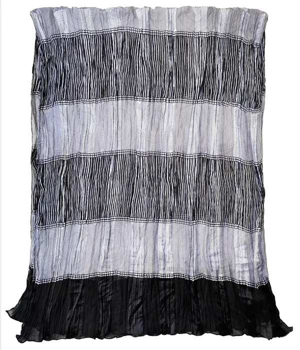 Pleated_Black_&_Grey_Poly_Women's_Scarf_(100x180_cm)