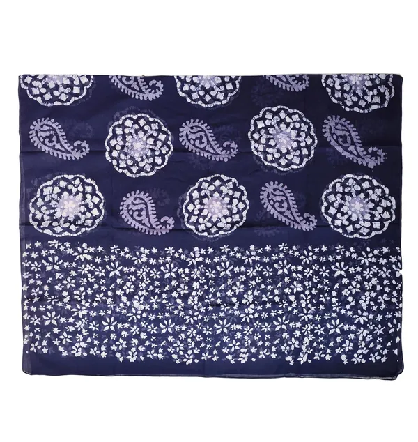 Paisley_Batik_Print_Blue_&_White_Cotton_Women's_Scarf_(100x180_cm)
