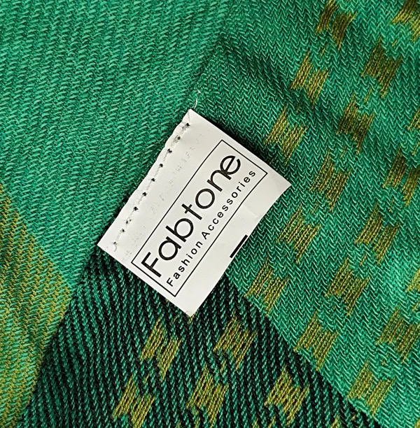 Green_Viscose_Blend_Scarf_with_Brown_Border_Pattern_(70x180_cm)