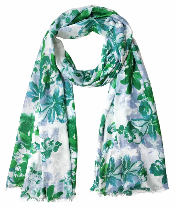 Shading_Leaves_Green_&_White_Rayon_Women's_Stole_(70x180_cm)