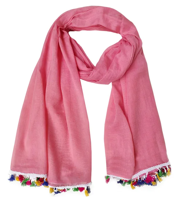 Solid_Salmon_Pink_Cotton_Blend_Women's_Stole_with_Tassels_(100x180_cm)