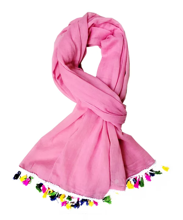 Solid_Salmon_Pink_Cotton_Blend_Women's_Stole_with_Tassels_(100x180_cm)