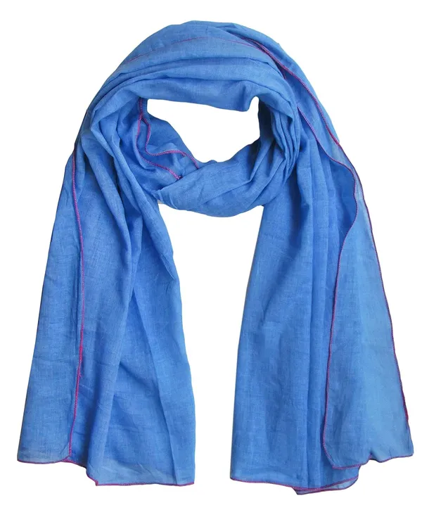 Solid_Blue_Cotton_Women's_Scarf_(100x180_cm)