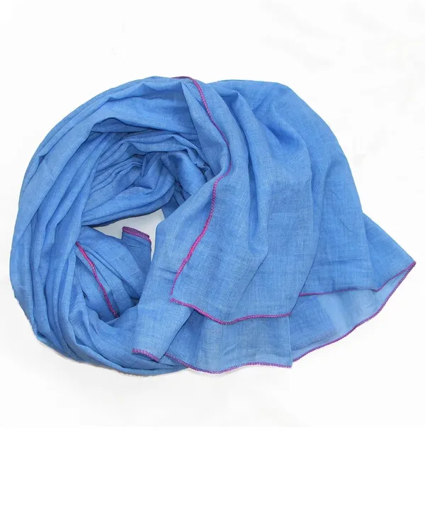 Solid_Blue_Cotton_Women's_Scarf_(100x180_cm)