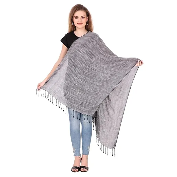 Fabtone Textured Black Women's Winter Stole (70x180 cm) Price in