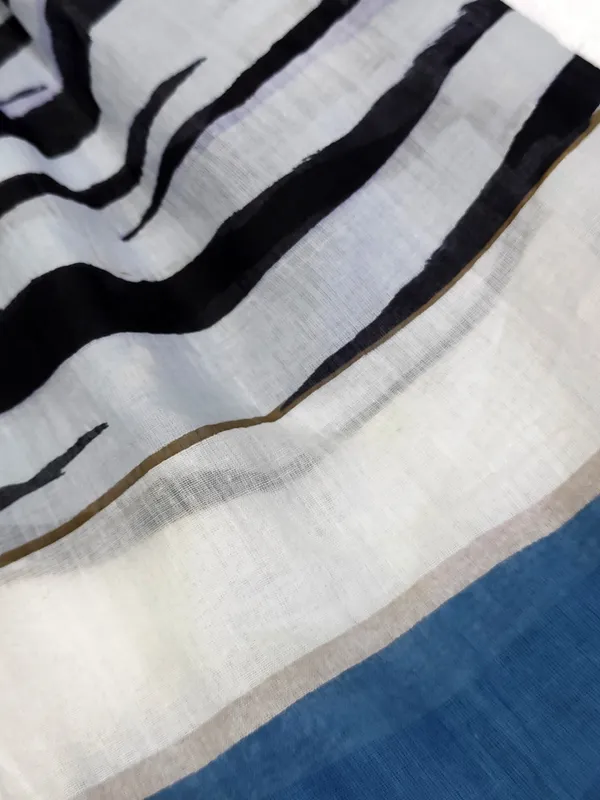 Women’s__Zebra_Print_Scarf_/_Stole_Stylish_Black_Blue_Multi-Color_Size_110_x_180_cm