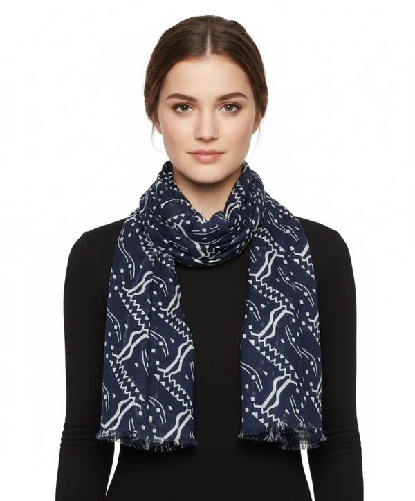 Uttan_Zigzag_Print_Blue_&_White_Rayon_Blend_All-Season_Scarf_(70x180_cm)