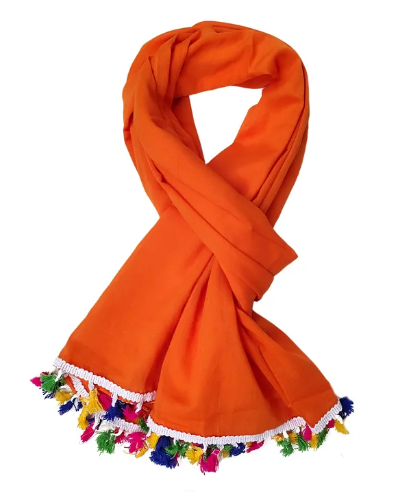 Solid_Orange_Tassel_Cotton_Blend_Women's_Scarf_(100x180_cm)